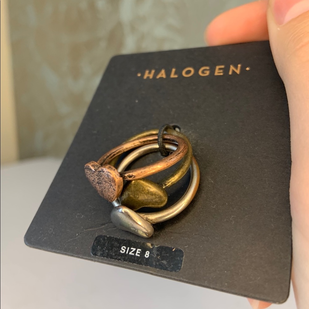 NWT Halogen Nordstrom Heart Stacking Rings